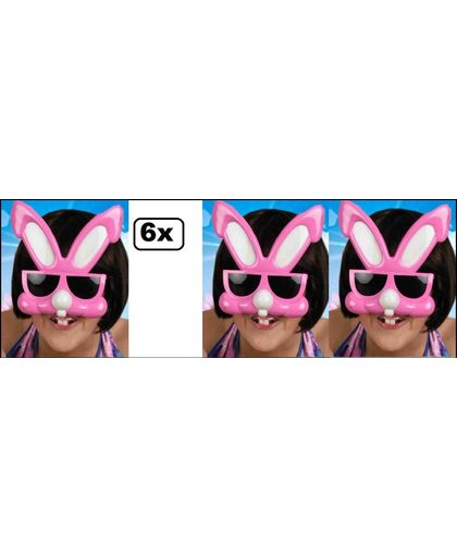 6x Bril bunny pink-pasen
