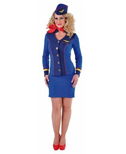 Blauw stewardessen kostuum voor dames 38 (m)