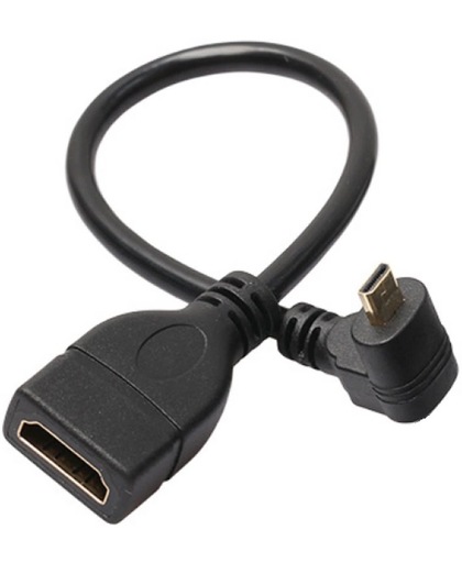Coretek Micro HDMI (m) - HDMI (v) haakse adapter - 0,20 meter