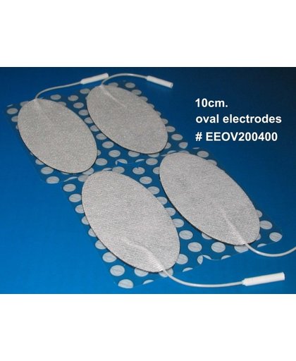 10cm. ovaal elektrode TENS Elektrotherapie Biofeedback - 4 stuks