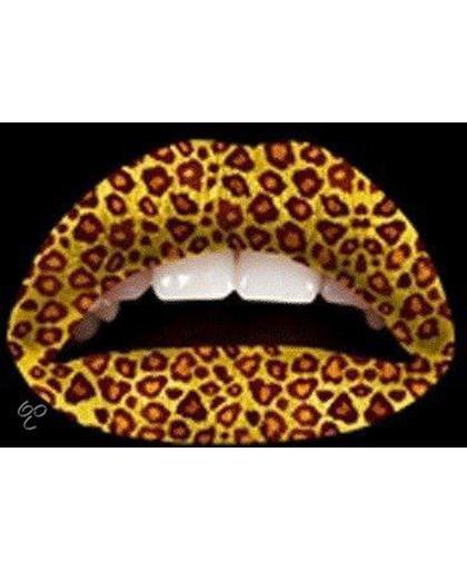 Cheetah lip tattoo