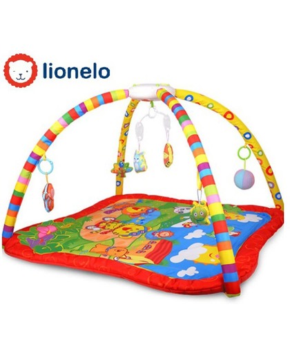 Lionelo Lily educatieve speelmat met hangende speeltjes, 12 melodietjes verlichting en 4 dieren geluiden