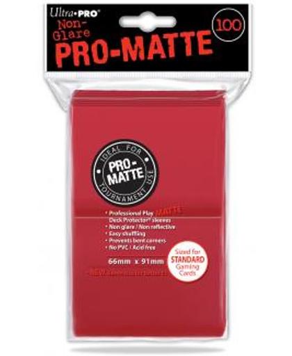 100 Pro-Matte Standard Size Red Sleeves for Card Games