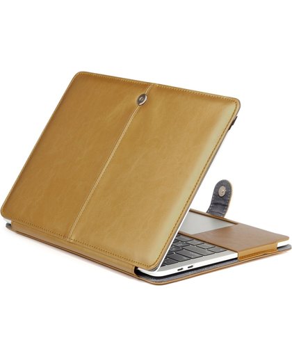 For 2016 New Macbook Pro 15.4 inch A1707 Laptop Crazy Horse structuur horizontaal Flip lederen hoesje(Gold)
