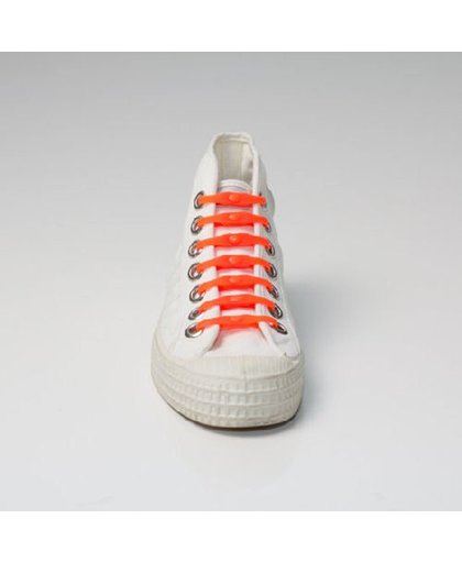 8 stuks Shoeps basic Oranje - Elastische flexibele schoenveters veter strips
