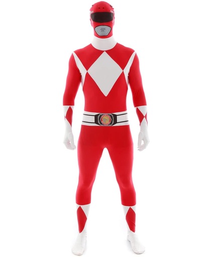 Rood Morphsuit™ Power Rangers™ kostuum voor volwassenen - Verkleedkleding - 180 cm