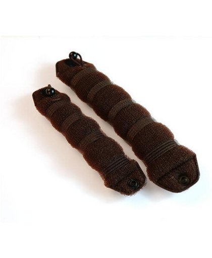 Hair Bun Sponge Set / Donut Knot - 22cm / 17cm - 2 Stuks - Bruin