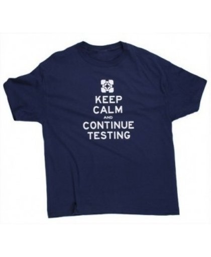 T-Shirt Portal 2 - Keep Calm & Continue Testing, navy,