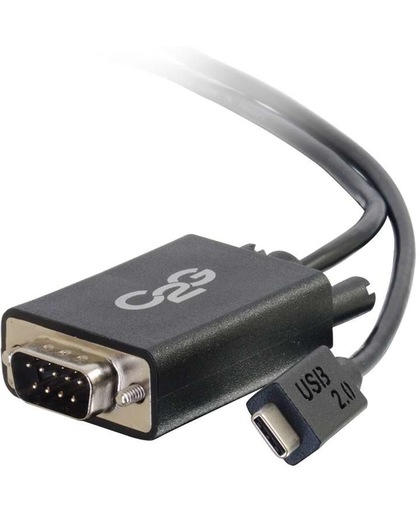 C2G USB2.0-C/DB9 kabeladapter/verloopstukje Zwart