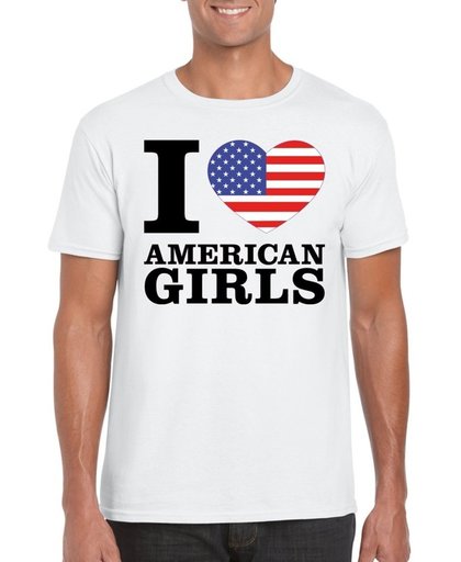 I love American girls t-shirt wit heren - Amerika shirt M