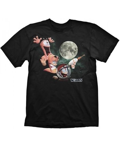 T-Shirt Worms - Three Worms Moon, black,
