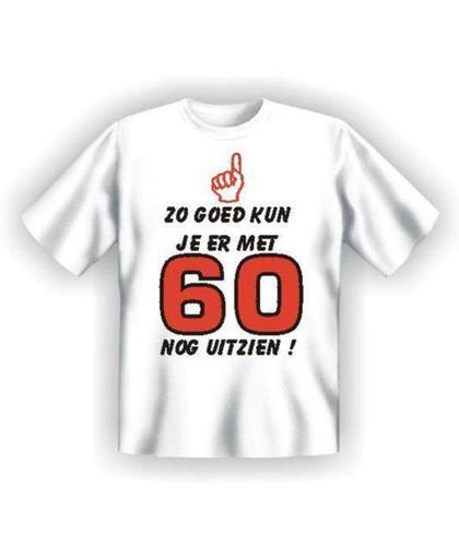 Benza T-Shirt - Zo goed kan je er met 60 nog uitzien! - (Leuk, Grappig, Mooi, Funny, Leeftijd, Jaar) - Maat XXL