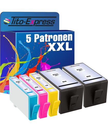 Tito-Express PlatinumSerie PlatinumSerie® 5 Cartridges XXL Compatible voor HP 920 XL, HP OfficeJet 6500,HP OfficeJet 6500 Wireless,HP OfficeJet 6000,HP OfficeJet 6000 Wireless,HP OfficeJet 7000,HP OfficeJet 7500 A Wireless,HP OfficeJet 7000 special