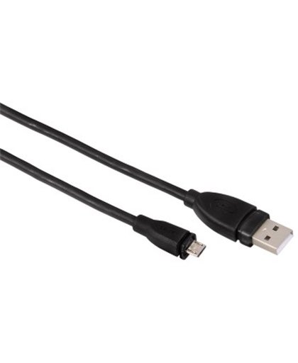 Hama Micro USB B/USB A, 1.8 m 1.8m Micro-USB B USB A Mannelijk Mannelijk Zwart USB-kabel