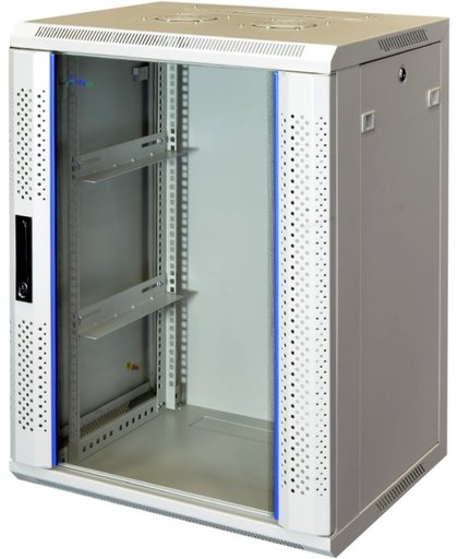 15U, 19" Serverkast met glazen voordeur, (BxDxH) 600x450x769mm