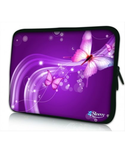 Laptop sleeve 17.3 inch purple butterflies - Sleevy