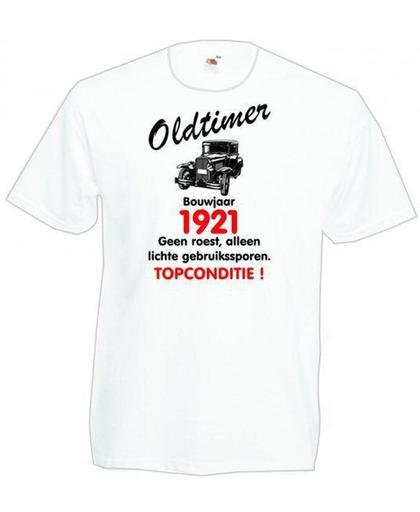 Mijncadeautje heren leeftijd T-shirt wit maat M - Oldtimer Bouwjaar (geboortejaar) 1921