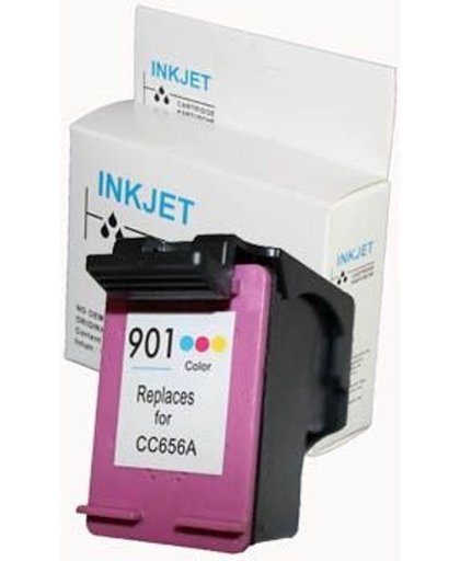 Merkloos – Inktcartridge / Alternatief voor de Hp 901Xl kleur met niveau-indicator wit Label