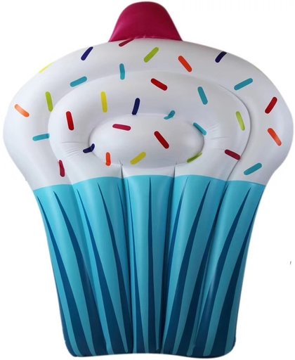 Cupcake blauw opblaasbaar | inflatable cake blue | | groot | Summer Fun | Water floating Row | 150CM*120CM