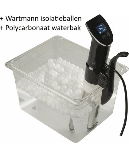 Wartmann Sous-Vide WM-1507 SV met Wartmann isolatieballen (twv €29,95) en polycarbonaat waterbak (twv €29,95)