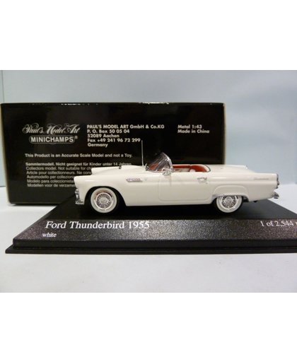 Ford Thunderbird 1955 Wit 1-43 Minichamps Limited 2544 Pcs