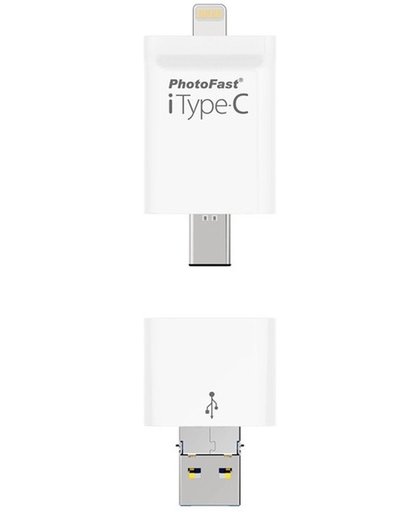 Photofast iTypeC USB 3.0 (3.1 Gen 1) USB-Type-A-aansluiting USB Type-C-connector Wit USB flash drive