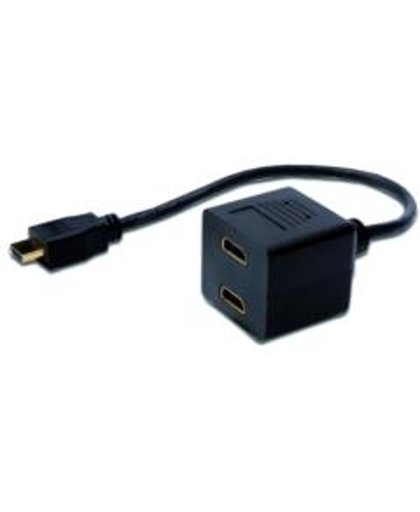 ASSMANN Electronic AK-330400-002-S HDMI 2 x HDMI Zwart kabeladapter/verloopstukje