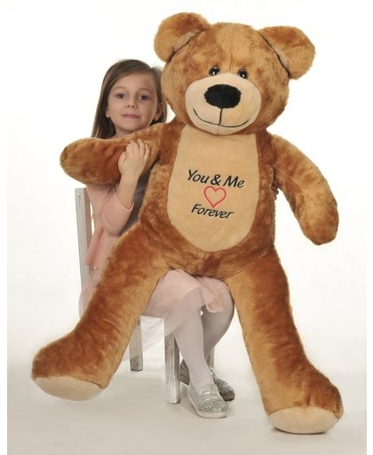 Hele grote knuffelbeer - bruin - 110 cm grote teddybeer