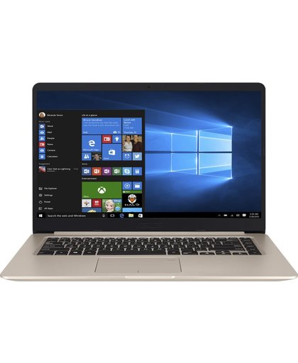 ASUS VivoBook S15 S510UQ-BQ399T Goud Notebook 39,6 cm (15.6") 1920 x 1080 Pixels 2,50 GHz Zevende generatie Intel® Core™ i5 i5-7200U