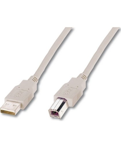 ASSMANN Electronic AK-300102-018-E 1.8m USB A USB B Mannelijk Mannelijk Beige USB-kabel