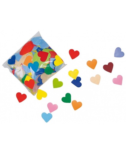 Gekleurde hartjes confetti 250 gram - Valentijn / Bruiloft confetti