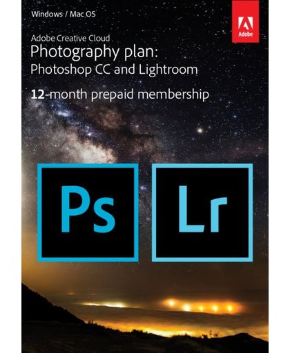 Adobe Creative Cloud Photography plan met 20GB - 1 Gebruiker - 1 Jaar - Windows / Mac