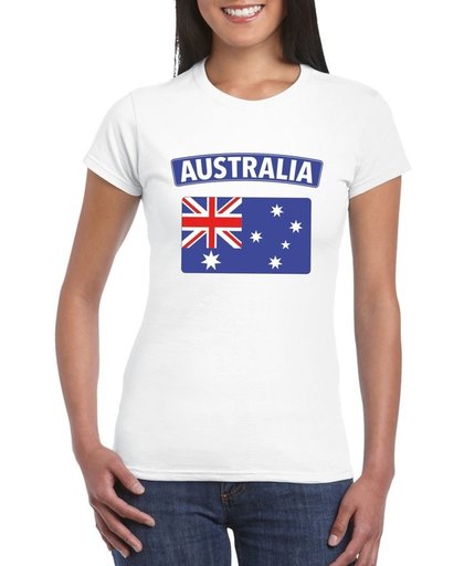 Australie t-shirt met Australische vlag wit dames S