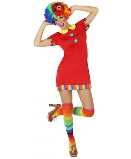 Schattige rode clown kostuum voor vrouwen - Verkleedkleding - Maat XS/S