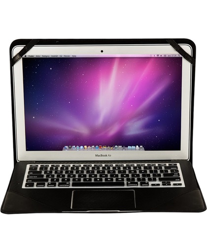 GALATA® Echte Lederen laptop Cover - case voor MacBook air 11 inch zwart