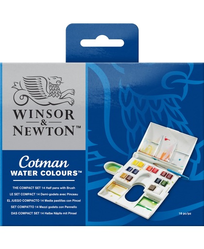 Winsor & Newton Cotman Aquarelverf Compact Set 14 halve napjes