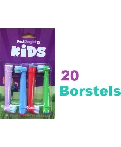 Opzetborstels voor kinderen passend op Oral-B 20 stuks / Opzetborstels voor Kids / Universele Opzetborstels geschikt voor Oral-B Stages / Universele Oral-B Stages opzetborstels