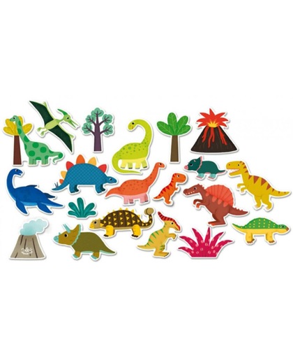 VILAC- Dino speelgoed magneten van hout (20st.) in mooie bewaardoos.