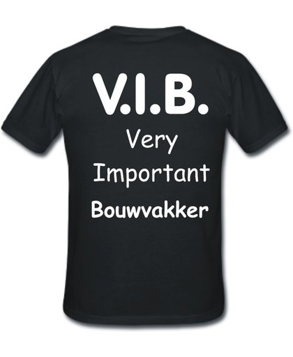 Mijncadeautje T-shirt - V.I.B. Very Important Bouwvakker - - unisex - Zwart (maat M)