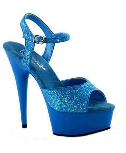 Neon blauwe glitter sandalen Caydence 41