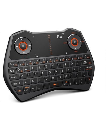 Rii Mini Wireless Keyboard i28C RF Draadloos QWERTY Engels Zwart, Oranje