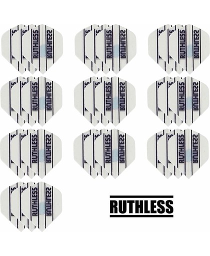 deDartshop 10 Sets (30 stuks) Ruthless flights Multipack - Wit - darts flights