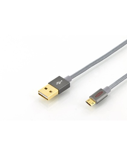 ASSMANN Electronic 31056 1m USB A Micro-USB B Mannelijk Mannelijk Grijs USB-kabel