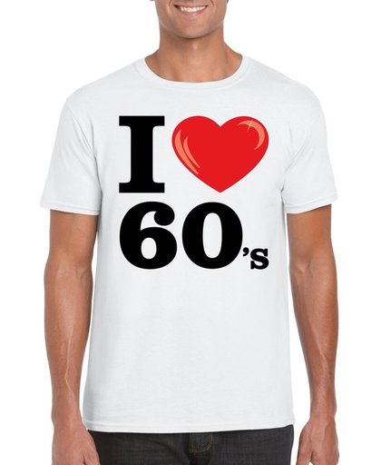 I love 60's t-shirt wit heren - sixties kleding 2XL