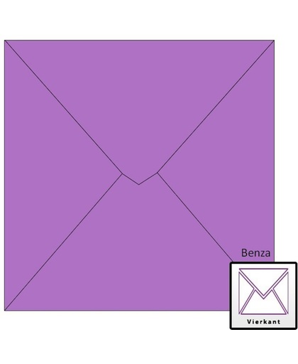 Benza Wenskaart Enveloppen - Vierkant 14 x 14 cm - Paars - 100 stuks