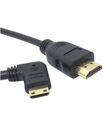 Coretek Mini HDMI - HDMI kabel haaks (versie 2) - zwart - 0,50 meter