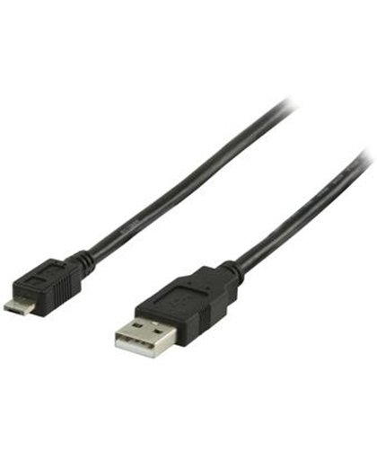 Valueline 2m, USB 2.0 A - micro A 2m USB A Micro-USB A Mannelijk Mannelijk Zwart USB-kabel