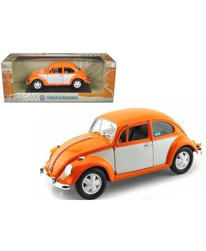 Volkswagen Beetle 1967 1:18 Greenlight Oranje / Wit 12838