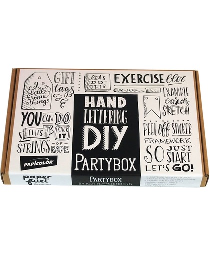 Partybox 'Handlettering' Paperfuel + 1 x A6 Handlettering Oefenblok Kerst Editie
