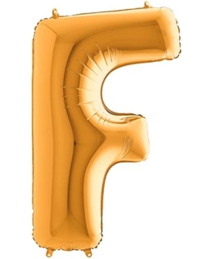 Folieballon letter F goud (100cm)